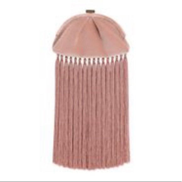 ZIMMERMANN velvet fringe pouch in pink - Picture 2 of 13